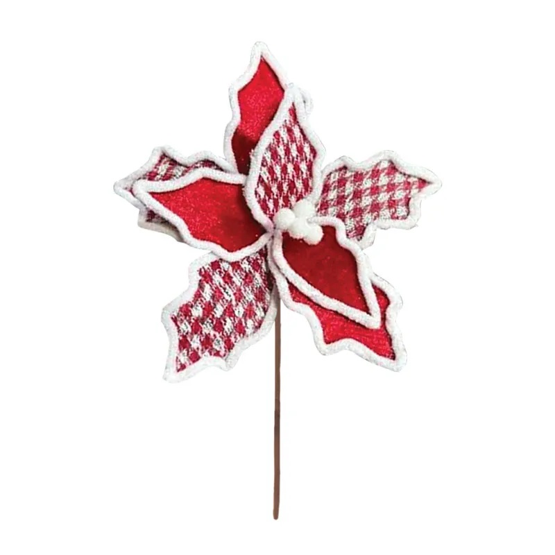 ΧΡΙΣΤΟΥΓΕΝNΙΑΤΙΚΟ ΠΙΚ ΑΛΕΞΑΝΔΡΙΝΟ ME ΚΑΡΟ ΚΟΚΚΙΝΟ/ΑΣΠΡΟ - Φ27cm Υ30cm 360/ΚΙΒ