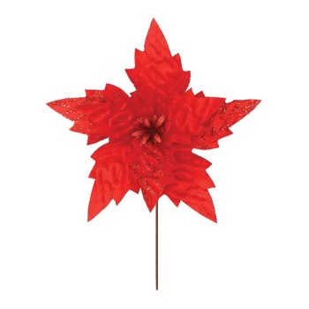 ΧΡΙΣΤΟΥΓΕΝNΙΑΤΙΚΟ ΠΙΚ ΑΛΕΞΑΝΔΡΙΝΟ ΚΟΚΚΙΝΟ -JOY- ΜΕ ΓΚΛΙΤΕΡ - Φ40cm Υ30cm 360/ΚΙΒ