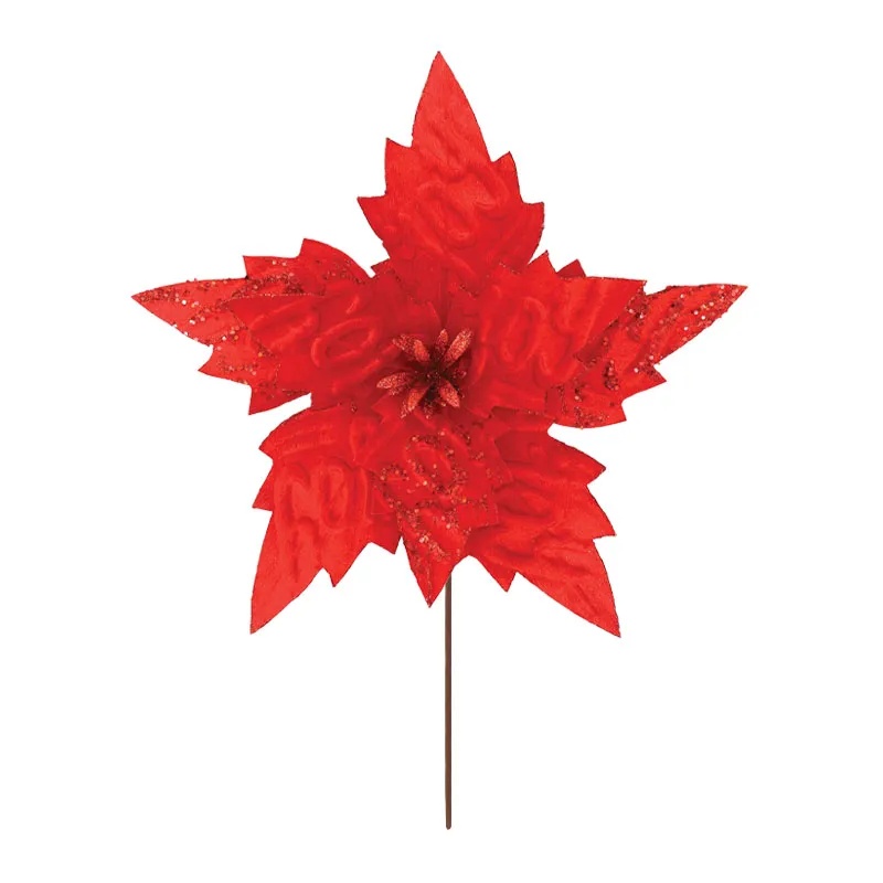 ΧΡΙΣΤΟΥΓΕΝNΙΑΤΙΚΟ ΠΙΚ ΑΛΕΞΑΝΔΡΙΝΟ ΚΟΚΚΙΝΟ -JOY- ΜΕ ΓΚΛΙΤΕΡ - Φ40cm Υ30cm 360/ΚΙΒ