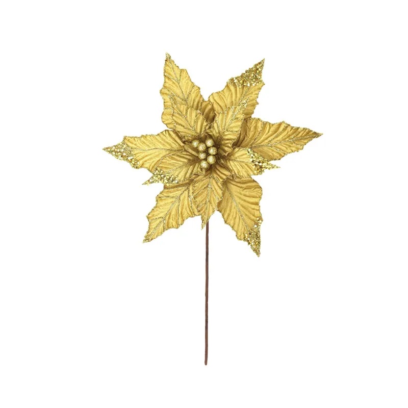 ΧΡΙΣΤΟΥΓΕΝΝΙΑΤΙΚΟ ΠΙΚ ΑΛΕΞΑΝΔΡΙΝΟ ΧΡΥΣΟ ΜΕ ΓΚΛΙΤΕΡ - Φ32cm Υ30cm 360/ΚΙΒ