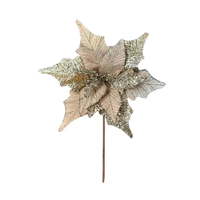 ΧΡΙΣΤΟΥΓΕΝΙΑΤΙΚΟ ΠΙΚ ΑΛΕΞΑΝΔΡΙΝΟ ΜΠΕΖ/ΧΡΥΣΟ ΓΚΛΙΤΕΡ - Φ34cm Υ30cm 360/ΚΙΒ