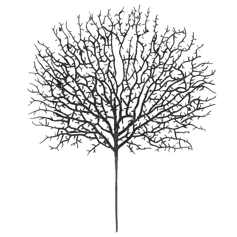 ΧΡΙΣΤΟΥΓΕΝNΙΑΤΙΚΟ ΚΛΑΔΙ ΚΟΡΑΛΙ ΜΑΥΡΟ ΜΕ ΓΚΛΙΤΕΡ - Φ50cm Υ41cm 360/ΚΙΒ