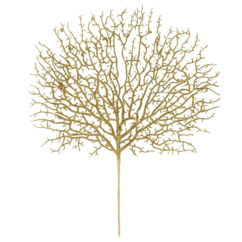 ΧΡΙΣΤΟΥΓΕΝNΙΑΤΙΚΟ ΚΛΑΔΙ ΚΟΡΑΛΙ ΧΡΥΣΟ ΜΕ ΓΚΛΙΤΕΡ - Φ50cm Υ41cm 360/ΚΙΒ