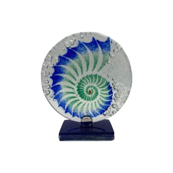 ΕΠΙΤΡΑΠΕΖΙΟ ΓΟΥΡΙ ΚΟΧΥΛΙ ΣΕ ΦΥΣΗΤΟ ΓΥΑΛΙ ΤΥΡΚΟΥΑΖ/ΜΠΛΕ - Υ44 cm