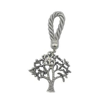 ΓΟΥΡΙ ΚΡΕΜΑΣΤΟ ΚΟΡΔΟΝΙ ΓΚΡΙ ΜΕ ΔΕΝΤΡΟ ΕΛΙΑΣ ΑΣΗΜΙ - Y9.5cm