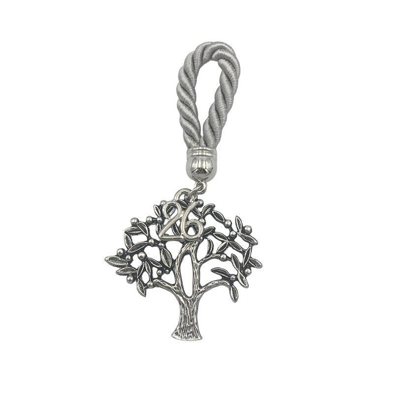 ΓΟΥΡΙ ΚΡΕΜΑΣΤΟ ΚΟΡΔΟΝΙ ΓΚΡΙ ΜΕ ΔΕΝΤΡΟ ΕΛΙΑΣ ΑΣΗΜΙ - Y9.5cm