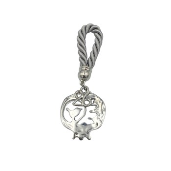 ΓΟΥΡΙ ΚΡΕΜΑΣΤΟ ΚΟΡΔΟΝΙ ΓΚΡΙ ΜΕ ΡΟΔΙ/ΠΟΥΛΙ ΑΣΗΜΙ - Y9.5cm