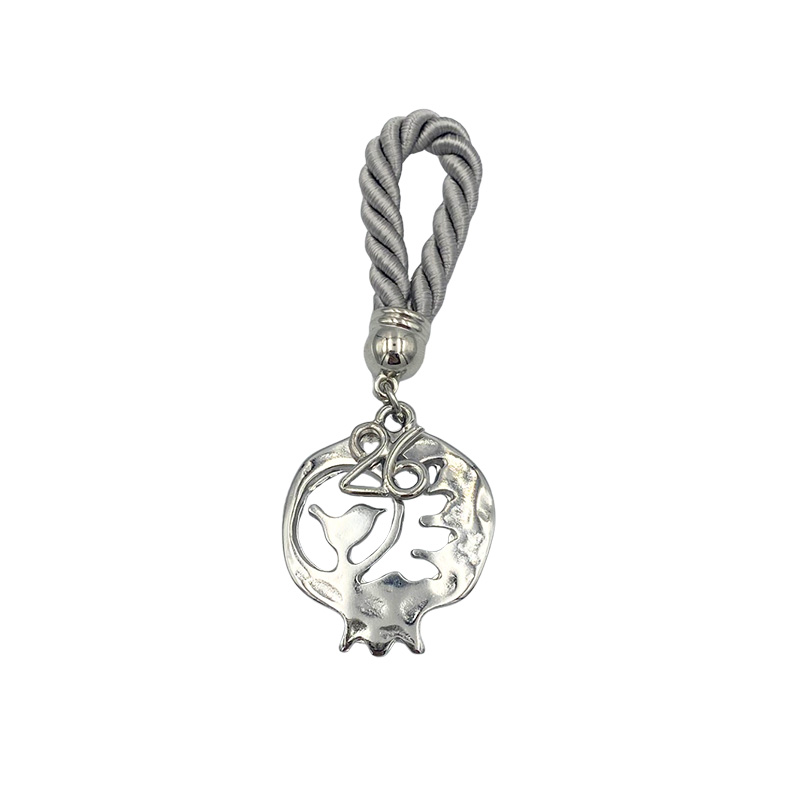 ΓΟΥΡΙ ΚΡΕΜΑΣΤΟ ΚΟΡΔΟΝΙ ΓΚΡΙ ΜΕ ΡΟΔΙ/ΠΟΥΛΙ ΑΣΗΜΙ - Y9.5cm