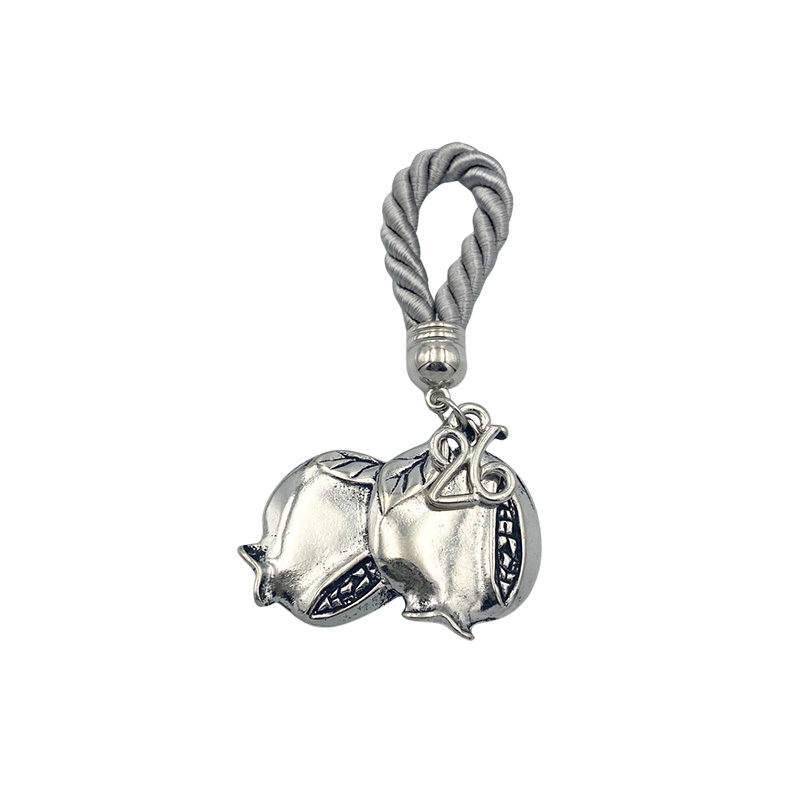 ΓΟΥΡΙ ΚΡΕΜΑΣΤΟ ΚΟΡΔΟΝΙ ΓΚΡΙ ΜΕ ΡΟΔΙ ΔΙΠΛΟ ΑΣΗΜΙ - Y9.5cm