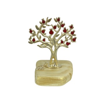 ΕΠΙΤΡΑΠΕΖΙΟ ΓΟΥΡΙ ΧΡΥΣΟ ΔΕΝΤΡΟ ΡΟΔΙΑ ΣΕ ΠΕΤΡΙΝΗ ΒΑΣΗ - Υ12cm