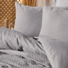 Σετ παπλωματοθήκη Plaid Cotton Box 4 τμχ Διπλή (200x220) χρώμα γκρι