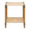 Τραπεζάκι βοηθητικό - κομοδίνο ξύλινο - πλαστικό χρώμα φυσικό - μπεζ 41x33x45εκ.