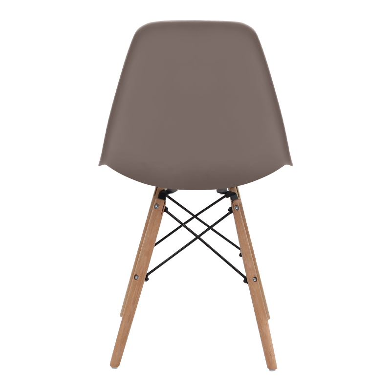 Καρέκλα τραπεζαρίας Nova Megapap PP cappuccino - ξύλινο φυσικό πόδι 46x51x80εκ.