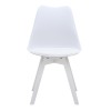 Καρέκλα τραπεζαρίας Viva Megapap PP - PU λευκό - ξύλινο λευκό πόδι 48,5x54x80εκ.