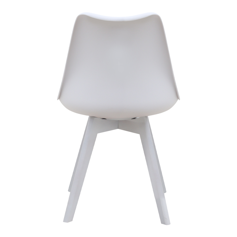 Καρέκλα τραπεζαρίας Viva Megapap PP - PU λευκό - ξύλινο λευκό πόδι 48,5x54x80εκ.