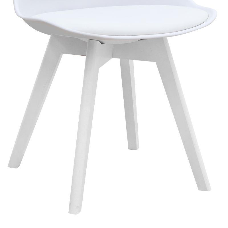 Καρέκλα τραπεζαρίας Viva Megapap PP - PU λευκό - ξύλινο λευκό πόδι 48,5x54x80εκ.