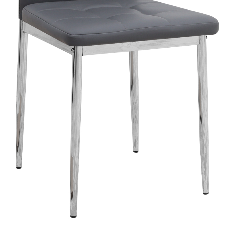 Καρέκλα τραπεζαρίας Rosa Megapap γκρι PU - μεταλλικό πόδι χρωμίου 41x48x98εκ.