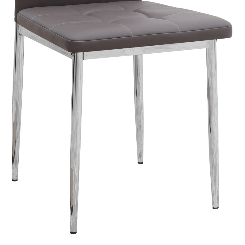 Καρέκλα τραπεζαρίας Rosa Megapap καφέ PU - μεταλλικό πόδι χρωμίου 41x48x98εκ.