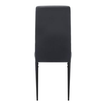 Καρέκλα τραπεζαρίας Rosa Megapap μαύρο PU - μεταλλικό μαύρο πόδι 40x52x96εκ.