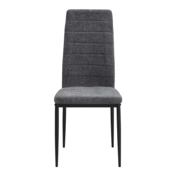 Καρέκλα τραπεζαρίας Rosa Megapap γκρι ύφασμα - μεταλλικό μαύρο πόδι 41x51x96εκ.