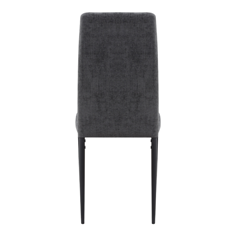 Καρέκλα τραπεζαρίας Rosa Megapap γκρι ύφασμα - μεταλλικό μαύρο πόδι 41x51x96εκ.