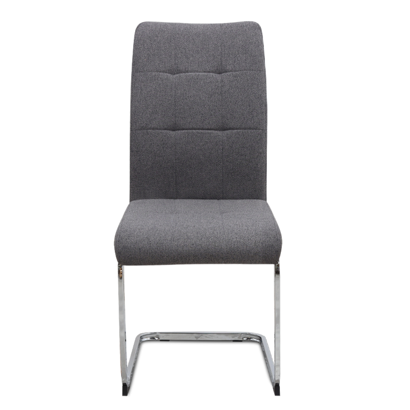 Καρέκλα τραπεζαρίας Laura Megapap γκρι ύφασμα - μεταλλική βάση χρωμίου 42x58x98εκ.