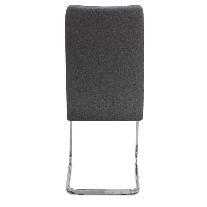 Καρέκλα τραπεζαρίας Laura Megapap γκρι ύφασμα - μεταλλική βάση χρωμίου 42x58x98εκ.