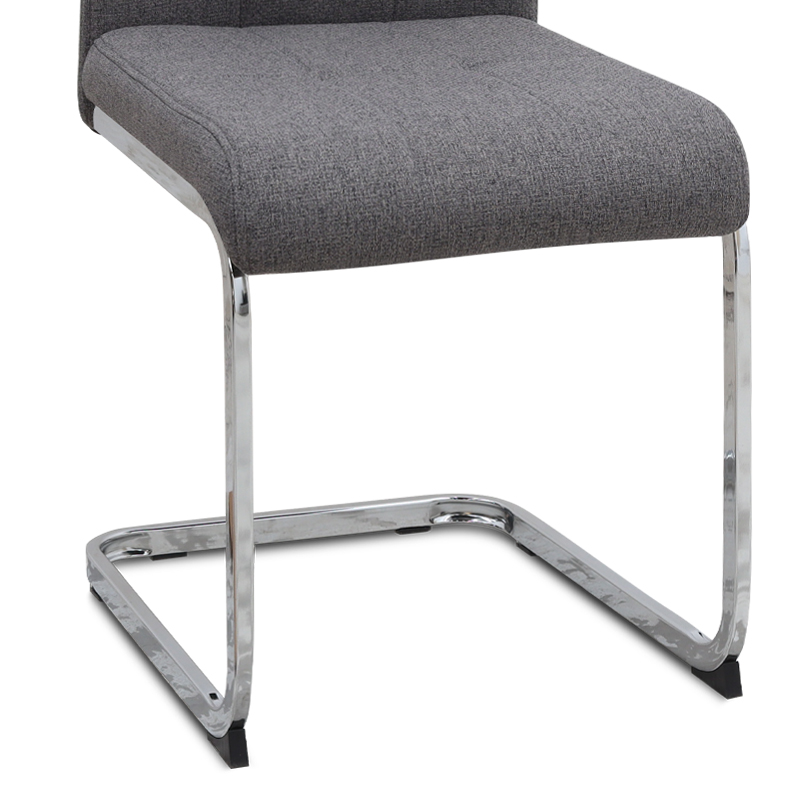 Καρέκλα τραπεζαρίας Laura Megapap γκρι ύφασμα - μεταλλική βάση χρωμίου 42x58x98εκ.