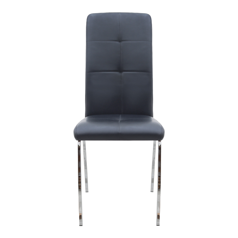 Καρέκλα τραπεζαρίας Alma Megapap μαύρο PU - μεταλλικό πόδι χρωμίου 42x53x97εκ.