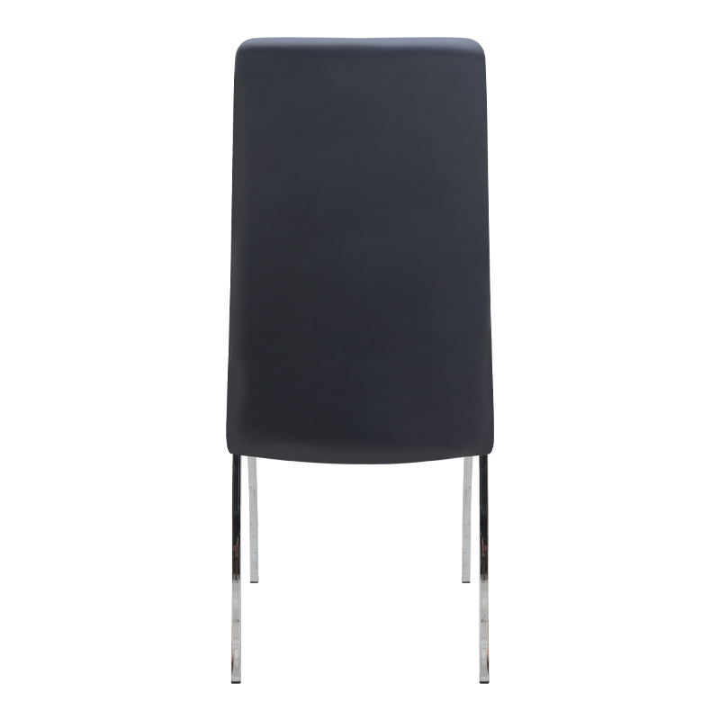 Καρέκλα τραπεζαρίας Alma Megapap μαύρο PU - μεταλλικό πόδι χρωμίου 42x53x97εκ.