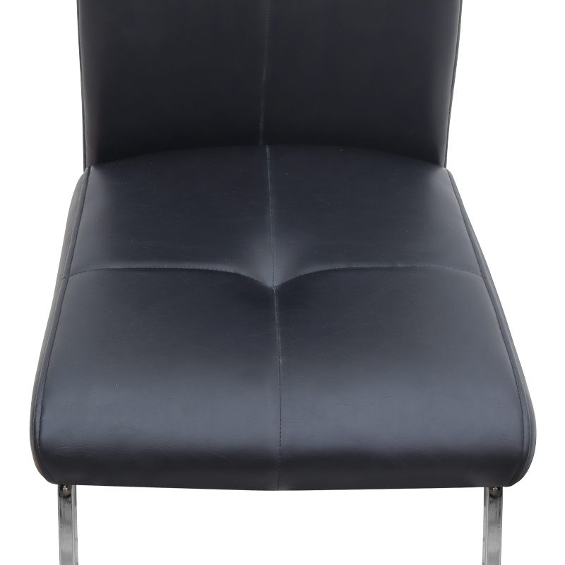 Καρέκλα τραπεζαρίας Alma Megapap μαύρο PU - μεταλλικό πόδι χρωμίου 42x53x97εκ.