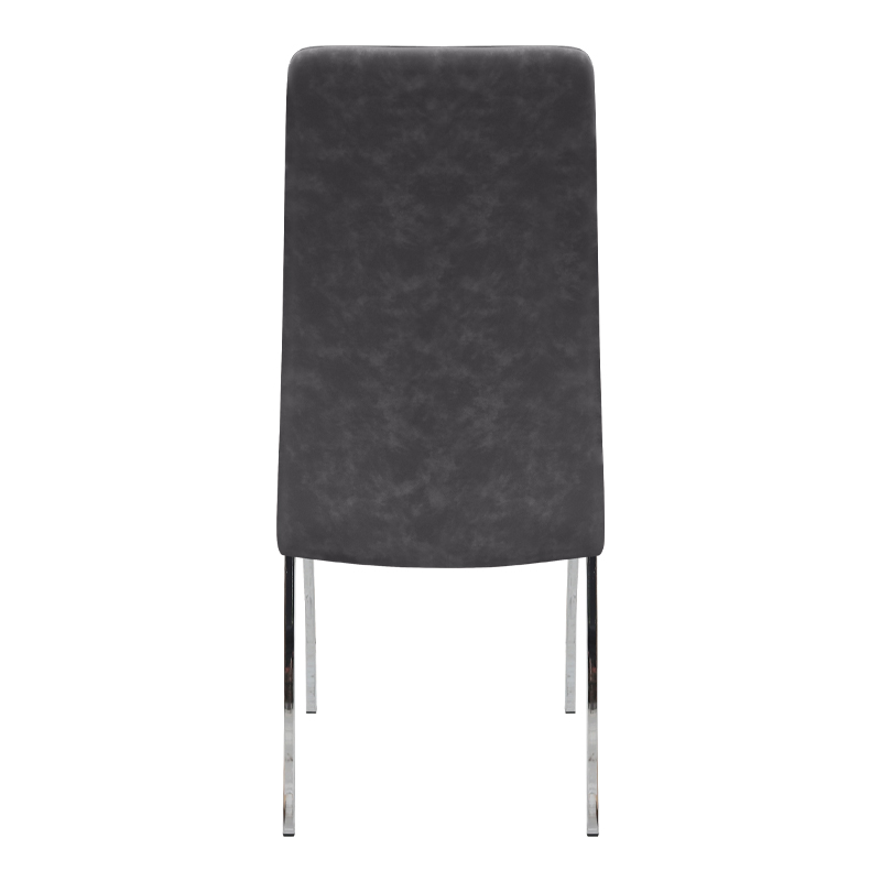 Καρέκλα τραπεζαρίας Alma Megapap γκρι PU - μεταλλικό πόδι χρωμίου 42x53x97εκ.