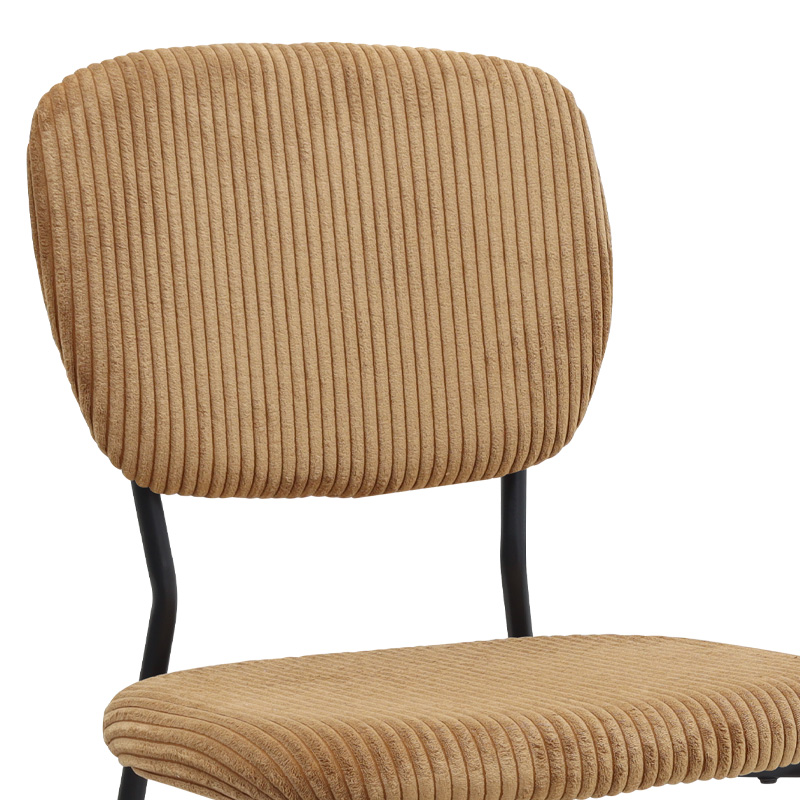 Καρέκλα τραπεζαρίας Kevin Megapap μουσταρδί ύφασμα - μεταλλικό μαύρο πόδι 48x51x87εκ.