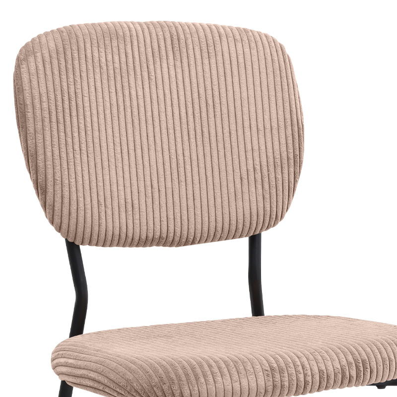 Καρέκλα τραπεζαρίας Kevin Megapap μόκα ύφασμα - μεταλλικό μαύρο πόδι 48x51x87εκ.