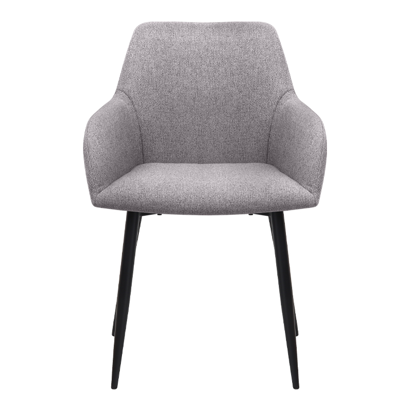 Πολυθρόνα τραπεζαρίας Monica Megapap ανοιχτό μπεζ ύφασμα - μεταλλικό μαύρο πόδι 54x57x84εκ.