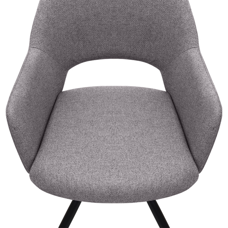 Πολυθρόνα τραπεζαρίας Gabriel Megapap ανοιχτό μπεζ ύφασμα - μεταλλικό μαύρο πόδι 58x60x85εκ.