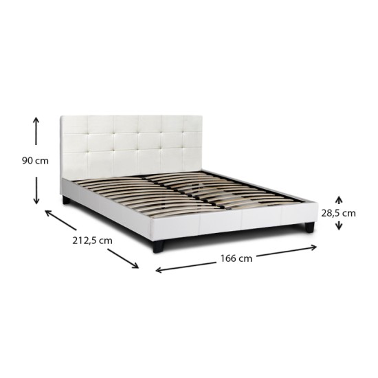 Κρεβάτι Sissy Megapap από τεχνόδερμα χρώμα λευκό 160x200εκ. Κρεβάτι Sissy Megapap από τεχνόδερμα χρώμα λευκό 160x200εκ.
