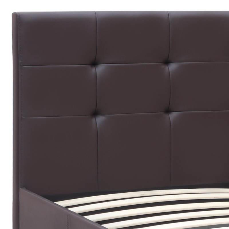 Κρεβάτι Sissy Megapap από τεχνόδερμα χρώμα καφέ 160x200εκ.