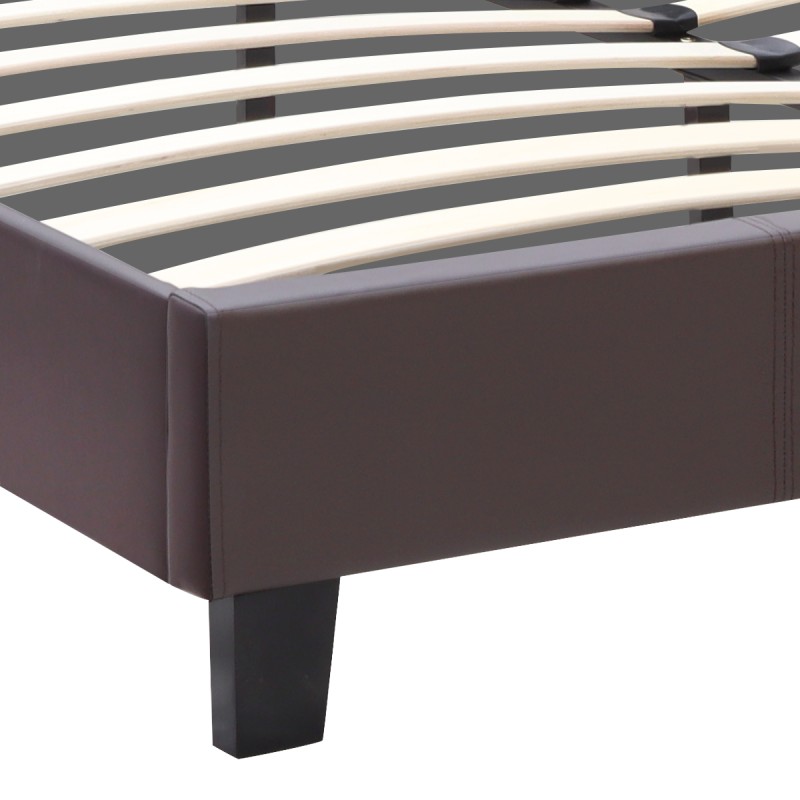 Κρεβάτι Sissy Megapap από τεχνόδερμα χρώμα καφέ 160x200εκ.