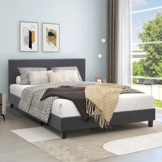 Κρεβάτι Flat Megapap υφασμάτινο χρώμα ανθρακί 160x200εκ. Κρεβάτι Flat Megapap υφασμάτινο χρώμα ανθρακί 160x200εκ.