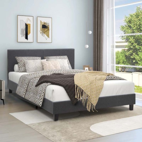 Κρεβάτι Flat Megapap υφασμάτινο χρώμα ανθρακί 150x200εκ. Κρεβάτι Flat Megapap υφασμάτινο χρώμα ανθρακί 150x200εκ.