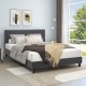 Κρεβάτι Flat Megapap υφασμάτινο χρώμα ανθρακί 150x200εκ. Κρεβάτι Flat Megapap υφασμάτινο χρώμα ανθρακί 150x200εκ.