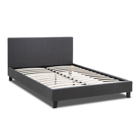 Κρεβάτι Flat Megapap υφασμάτινο χρώμα ανθρακί 150x200εκ. Κρεβάτι Flat Megapap υφασμάτινο χρώμα ανθρακί 150x200εκ.