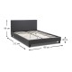 Κρεβάτι Flat Megapap υφασμάτινο χρώμα ανθρακί 150x200εκ. Κρεβάτι Flat Megapap υφασμάτινο χρώμα ανθρακί 150x200εκ.