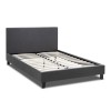 Κρεβάτι Flat Megapap υφασμάτινο χρώμα ανθρακί 120x200εκ.