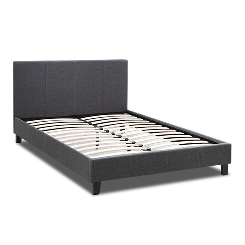 Κρεβάτι Flat Megapap υφασμάτινο χρώμα ανθρακί 120x200εκ.
