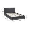 Κρεβάτι Flat Megapap υφασμάτινο χρώμα ανθρακί 120x200εκ.