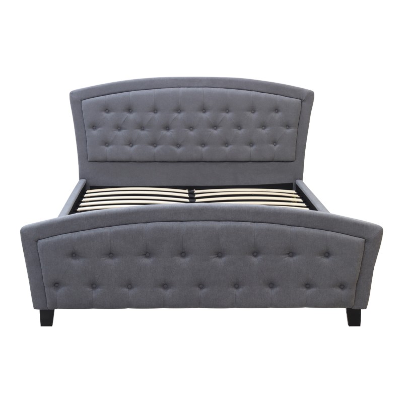 Κρεβάτι Alexia Megapap υφασμάτινο χρώμα γκρι 160x200εκ.