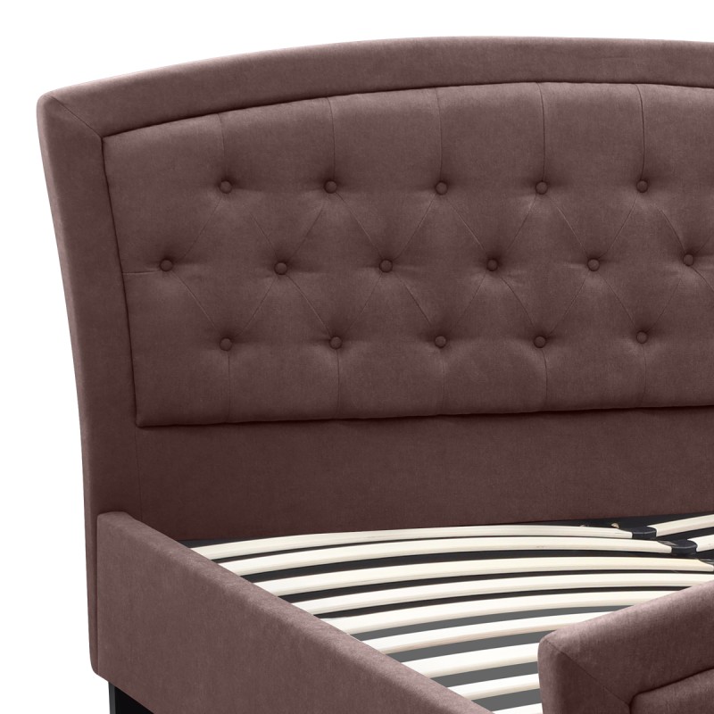 Κρεβάτι Alexia Megapap υφασμάτινο χρώμα καφέ 160x200εκ.