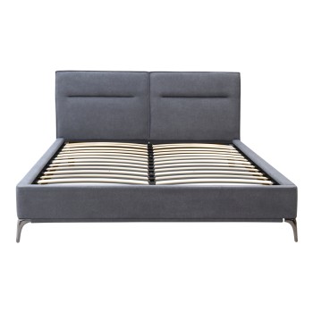 Κρεβάτι Megan Megapap υφασμάτινο χρώμα ανθρακί 160x200εκ.